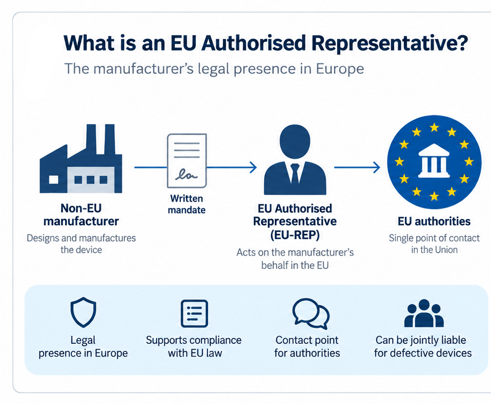 Explanation of responsibilities of the EU Authorised Representative.